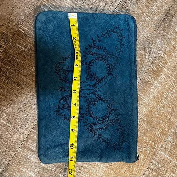 Zadig & Voltaire Teal Butterfly Leather Pouch - Picture 4 of 6